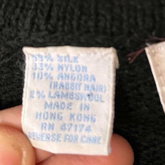 Vintage 1980s Geometric Shape Sequin Silk Angora Mini Sweater Dress - Picture 7 of 16